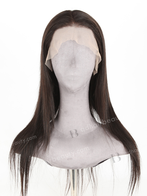 In Stock Indian Remy Hair 18" Straight Natural Color Lace Front Wig LLF-01011